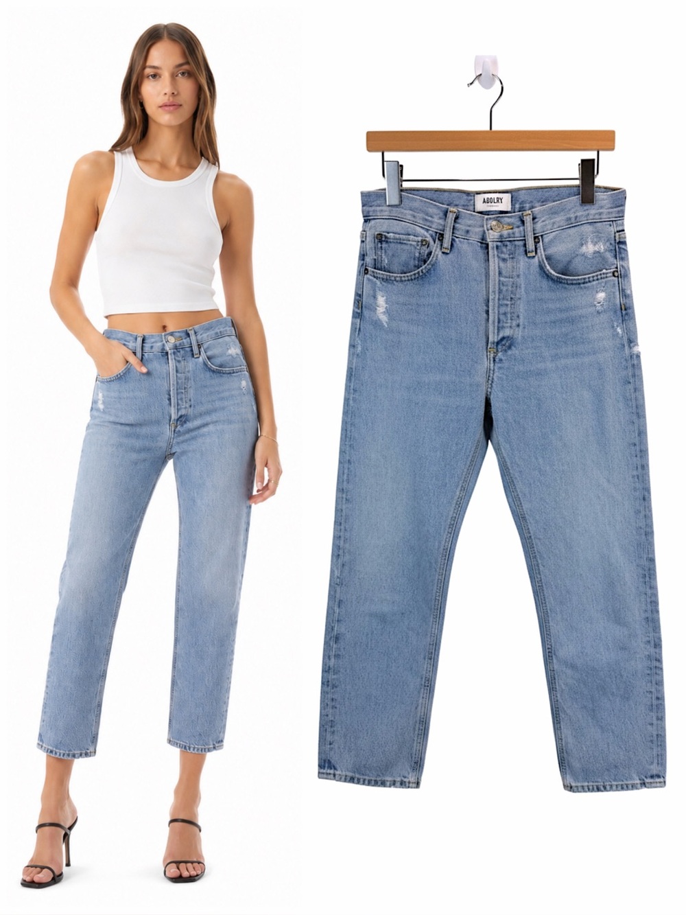 AGOLDE Parker Vintage Light Wash Straight Leg Jeans Sz 25 Distressed